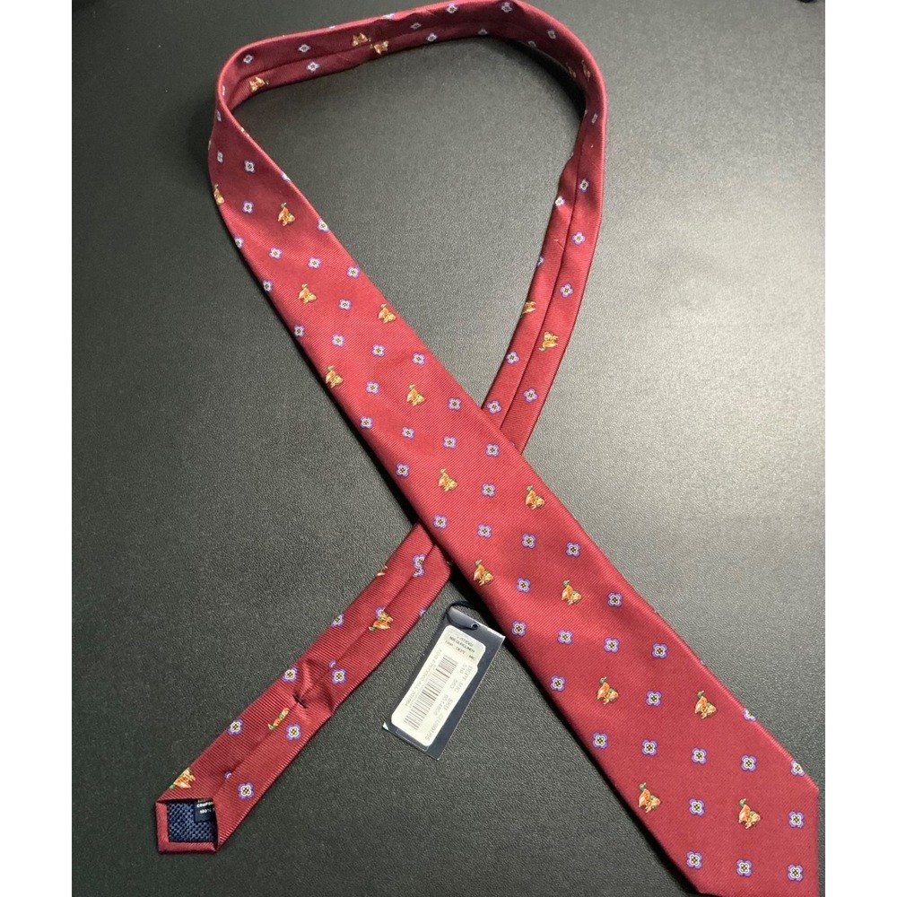 Cremieux Men's Burgundy Mallard‎ Duck 100% Silk Tie New with tag